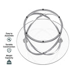 Table basse Myhozm Accent avec plateau rond en verre/pierre et base en métal
