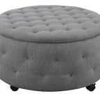 Ensemble de poufs de rangement ronds gris d'intérieur