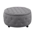 Ensemble de poufs de rangement ronds gris d'intérieur