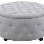 Ensemble de poufs de rangement ronds gris d'intérieur