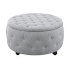 Ensemble de poufs de rangement ronds gris d'intérieur