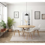 Chaises de salle à manger Kurv style Mid-Century Modern avec pieds en acier pour intérieur ou extérieur - Lot de 2