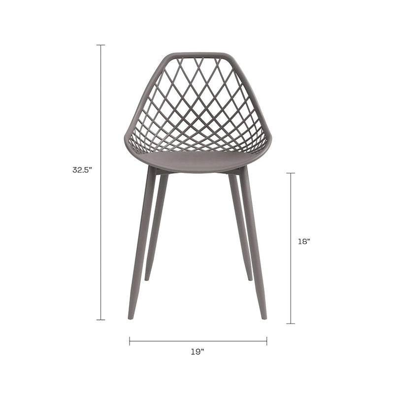 Chaises de salle à manger Kurv style Mid-Century Modern avec pieds en acier pour intérieur ou extérieur - Lot de 2