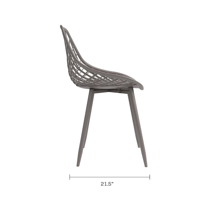 Chaises de salle à manger Kurv style Mid-Century Modern avec pieds en acier pour intérieur ou extérieur - Lot de 2