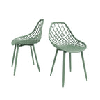 Chaises de salle à manger Kurv style Mid-Century Modern avec pieds en acier pour intérieur ou extérieur - Lot de 2