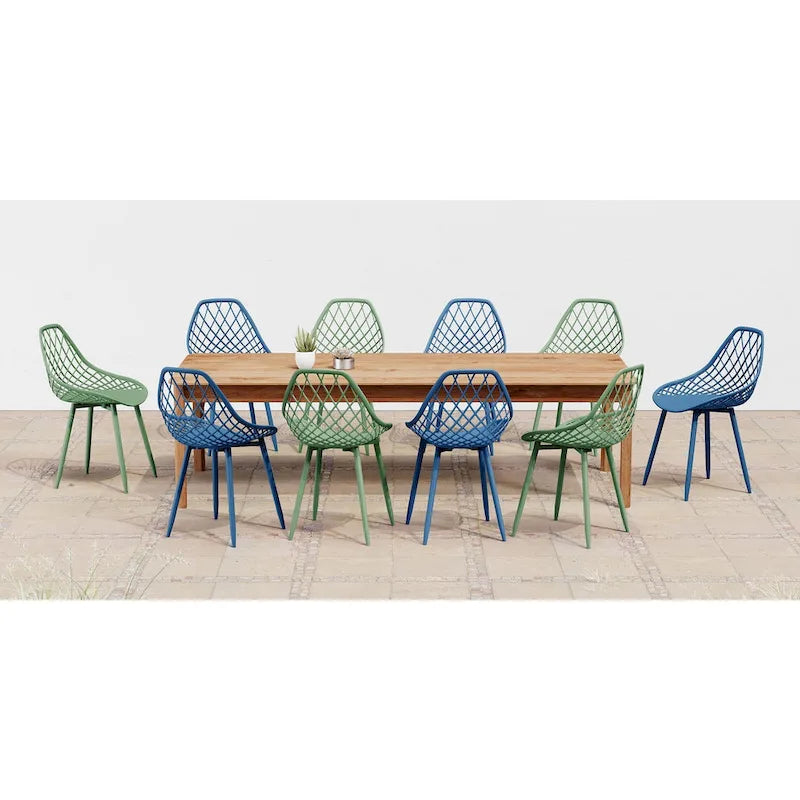Chaises de salle à manger Kurv style Mid-Century Modern avec pieds en acier pour intérieur ou extérieur - Lot de 2