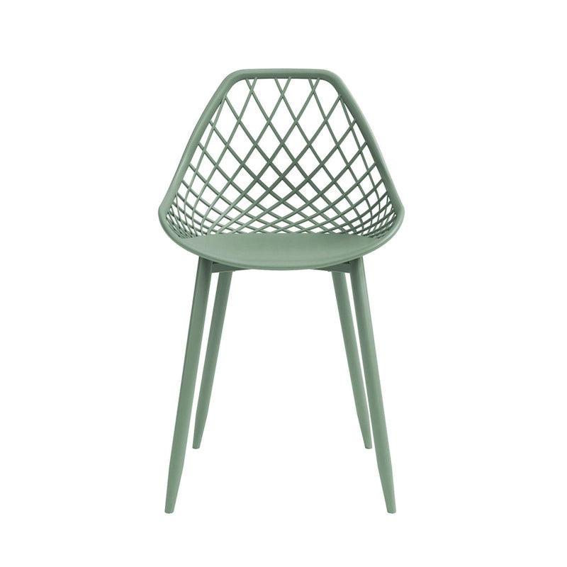 Chaises de salle à manger Kurv style Mid-Century Modern avec pieds en acier pour intérieur ou extérieur - Lot de 2