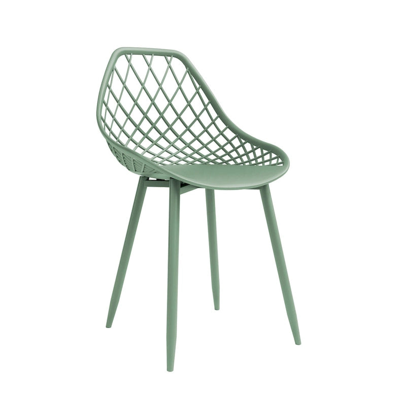 Chaises de salle à manger Kurv style Mid-Century Modern avec pieds en acier pour intérieur ou extérieur - Lot de 2