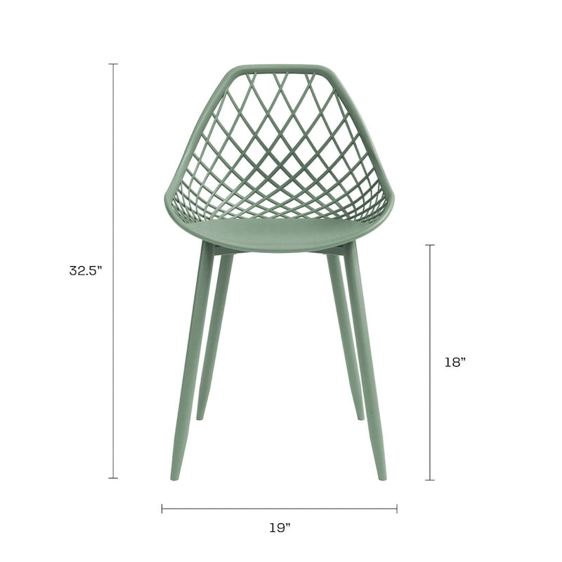 Chaises de salle à manger Kurv style Mid-Century Modern avec pieds en acier pour intérieur ou extérieur - Lot de 2