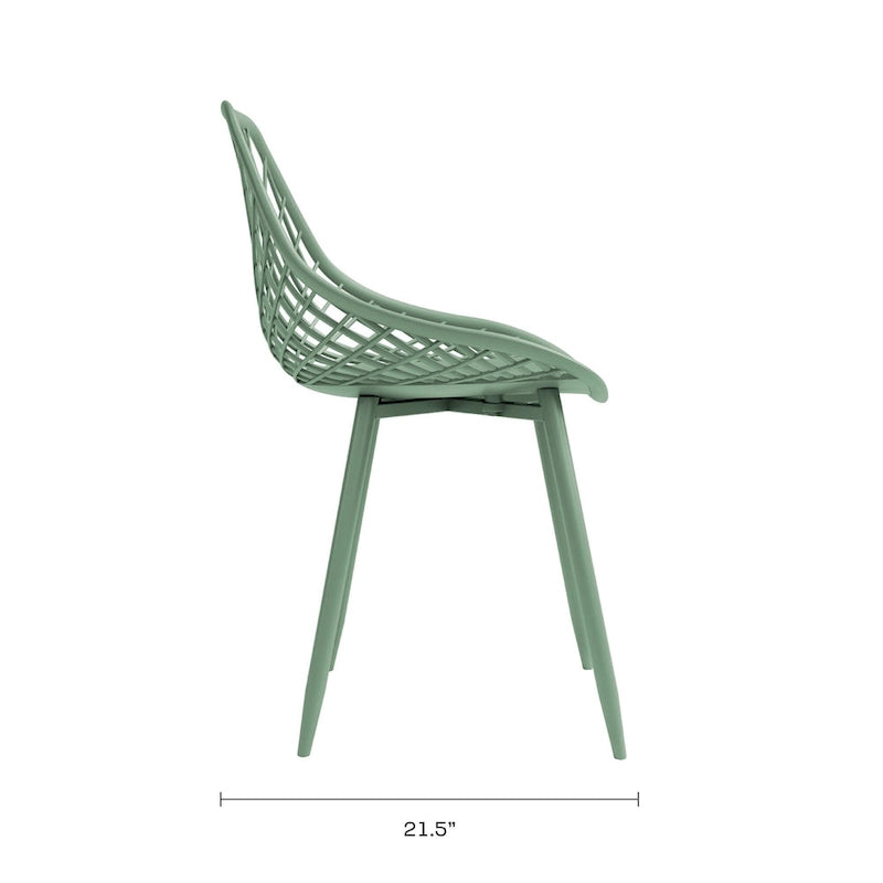 Chaises de salle à manger Kurv style Mid-Century Modern avec pieds en acier pour intérieur ou extérieur - Lot de 2
