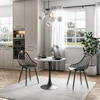 Chaises de salle à manger Kurv style Mid-Century Modern avec pieds en acier pour intérieur ou extérieur - Lot de 2