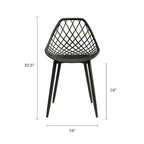 Chaises de salle à manger Kurv style Mid-Century Modern avec pieds en acier pour intérieur ou extérieur - Lot de 2