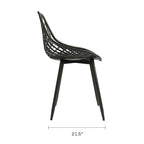 Chaises de salle à manger Kurv style Mid-Century Modern avec pieds en acier pour intérieur ou extérieur - Lot de 2