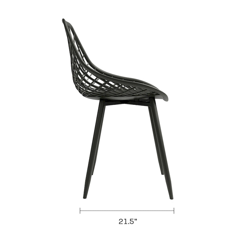 Chaises de salle à manger Kurv style Mid-Century Modern avec pieds en acier pour intérieur ou extérieur - Lot de 2
