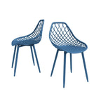 Chaises de salle à manger Kurv style Mid-Century Modern avec pieds en acier pour intérieur ou extérieur - Lot de 2