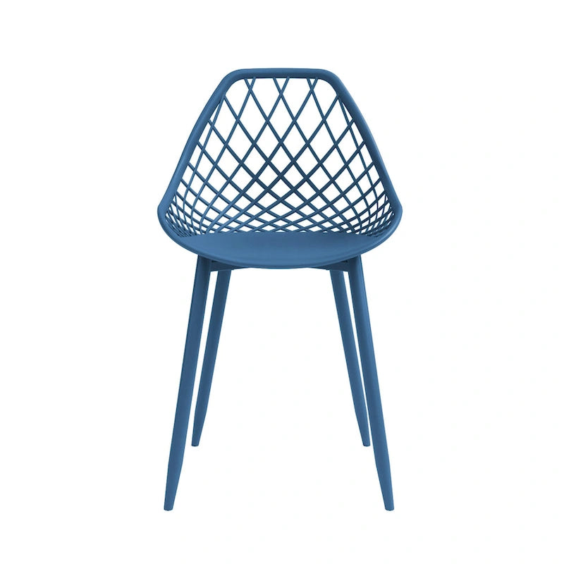 Chaises de salle à manger Kurv style Mid-Century Modern avec pieds en acier pour intérieur ou extérieur - Lot de 2