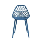 Chaises de salle à manger Kurv style Mid-Century Modern avec pieds en acier pour intérieur ou extérieur - Lot de 2