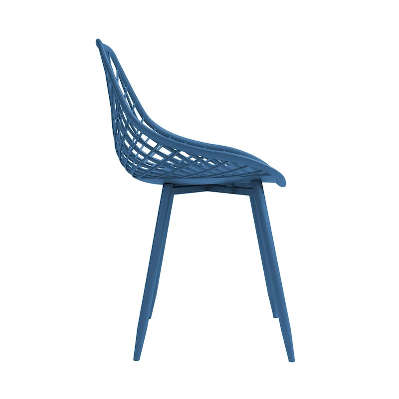 Chaises de salle à manger Kurv style Mid-Century Modern avec pieds en acier pour intérieur ou extérieur - Lot de 2