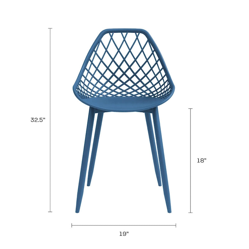 Chaises de salle à manger Kurv style Mid-Century Modern avec pieds en acier pour intérieur ou extérieur - Lot de 2