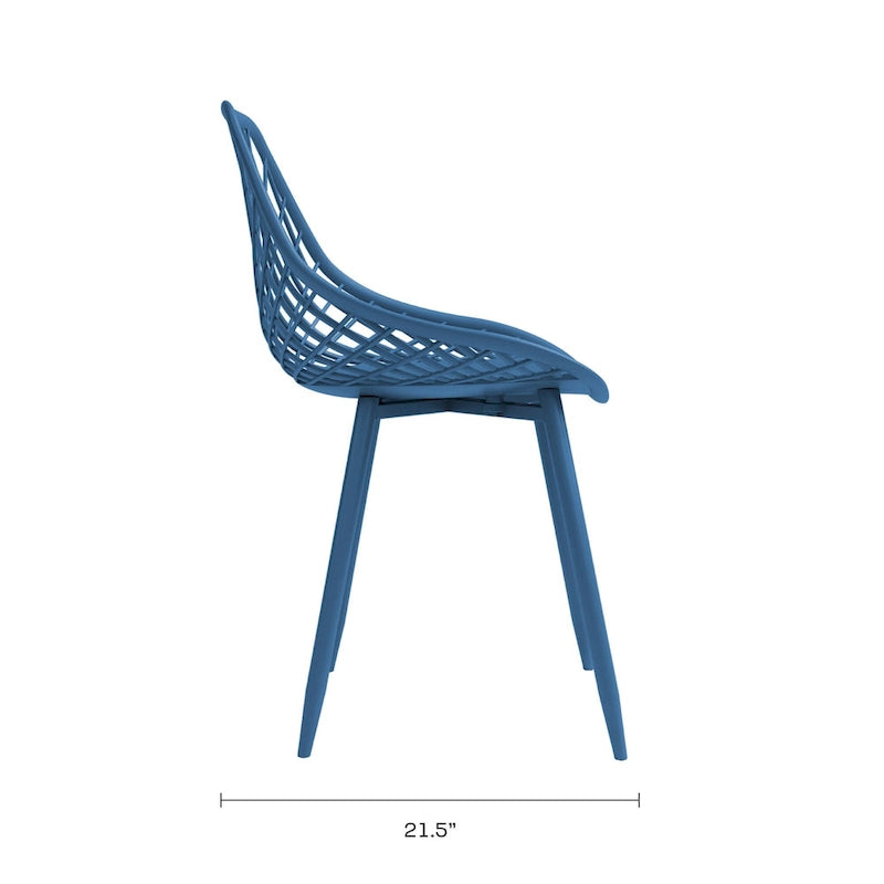 Chaises de salle à manger Kurv style Mid-Century Modern avec pieds en acier pour intérieur ou extérieur - Lot de 2