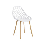 Chaises de salle à manger Kurv style Mid-Century Modern avec pieds en acier pour intérieur ou extérieur - Lot de 2