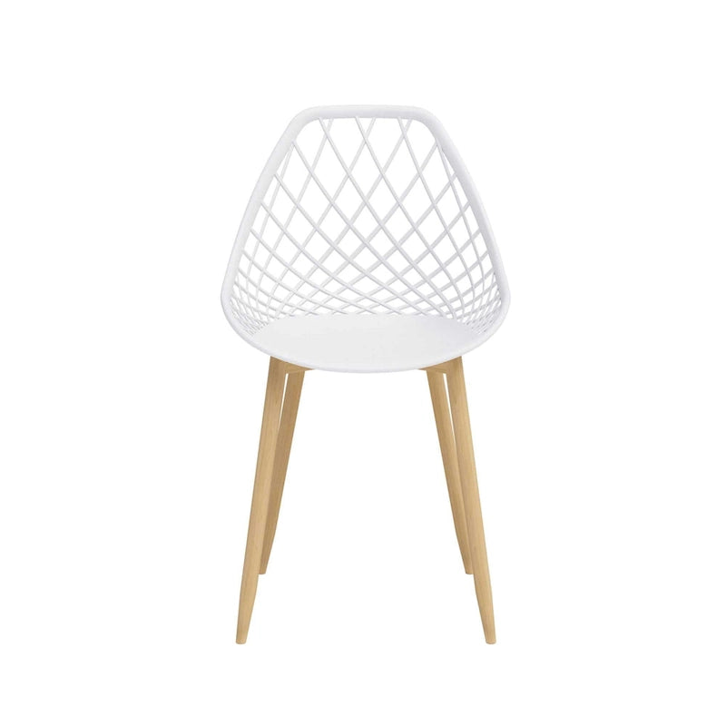 Chaises de salle à manger Kurv style Mid-Century Modern avec pieds en acier pour intérieur ou extérieur - Lot de 2