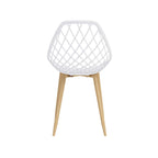 Chaises de salle à manger Kurv style Mid-Century Modern avec pieds en acier pour intérieur ou extérieur - Lot de 2