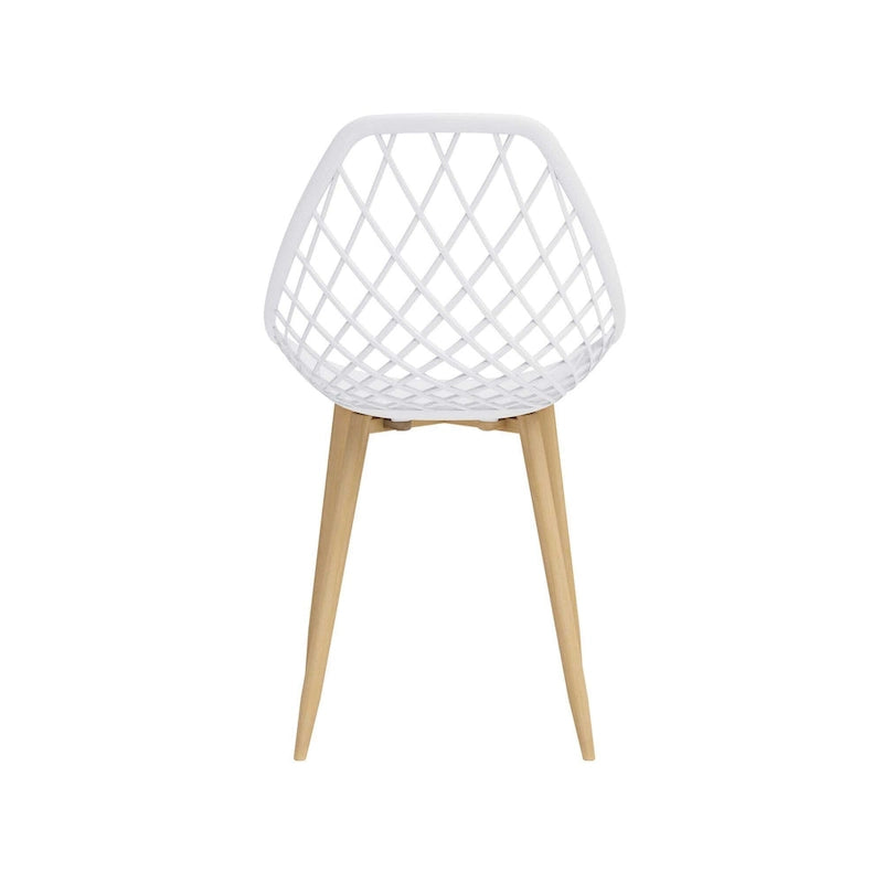 Chaises de salle à manger Kurv style Mid-Century Modern avec pieds en acier pour intérieur ou extérieur - Lot de 2