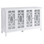 HOMCOM Buffet avec 4 portes vitrées, armoire de rangement avec étagères réglables – 137L x 39,4P x 81,3H cm