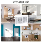 HOMCOM Buffet avec 4 portes vitrées, armoire de rangement avec étagères réglables – 137L x 39,4P x 81,3H cm