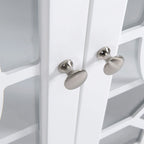 HOMCOM Buffet avec 4 portes vitrées, armoire de rangement avec étagères réglables – 137L x 39,4P x 81,3H cm