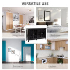 HOMCOM Buffet avec 4 portes vitrées, armoire de rangement avec étagères réglables – 137L x 39,4P x 81,3H cm