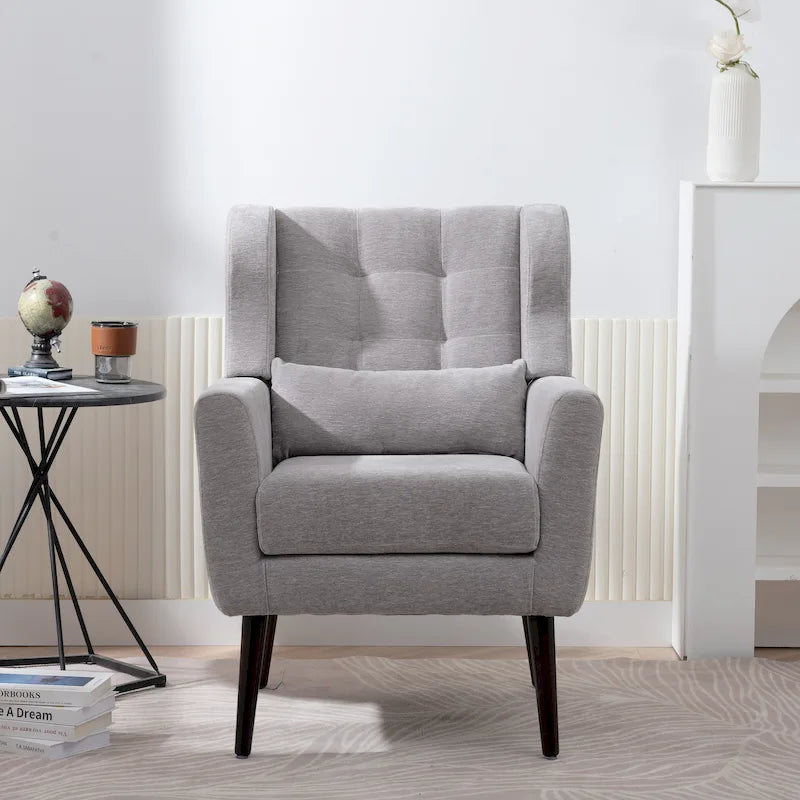 Fauteuil d'appoint en tissu chenille avec accoudoirs