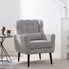 Fauteuil d'appoint en tissu chenille avec accoudoirs