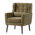 Fauteuil d'appoint en tissu chenille avec accoudoirs