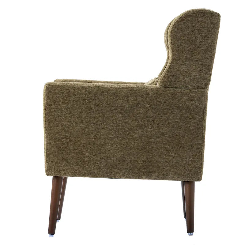 Fauteuil d'appoint en tissu chenille avec accoudoirs
