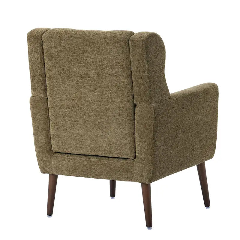 Fauteuil d'appoint en tissu chenille avec accoudoirs