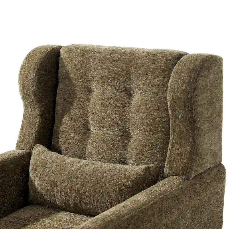 Fauteuil d'appoint en tissu chenille avec accoudoirs