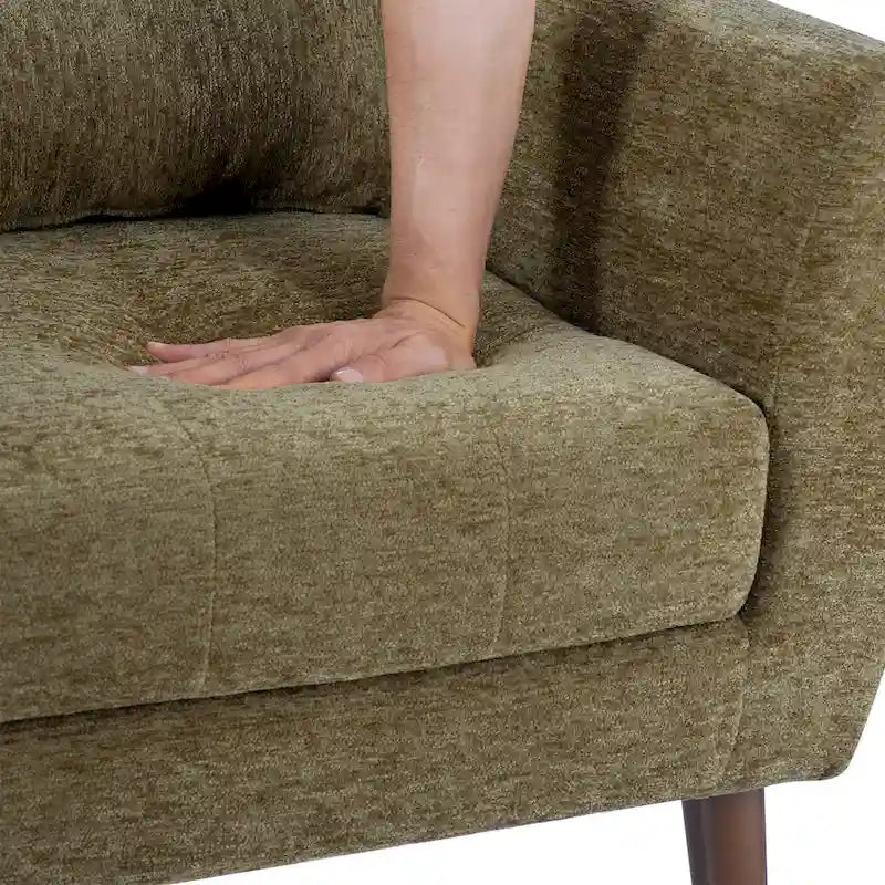 Fauteuil d'appoint en tissu chenille avec accoudoirs