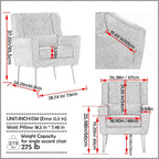 Fauteuil d'appoint en tissu chenille avec accoudoirs