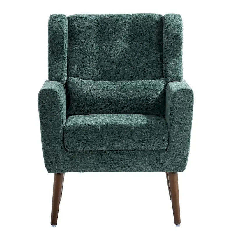 Fauteuil d'appoint en tissu chenille avec accoudoirs