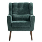 Fauteuil d'appoint en tissu chenille avec accoudoirs