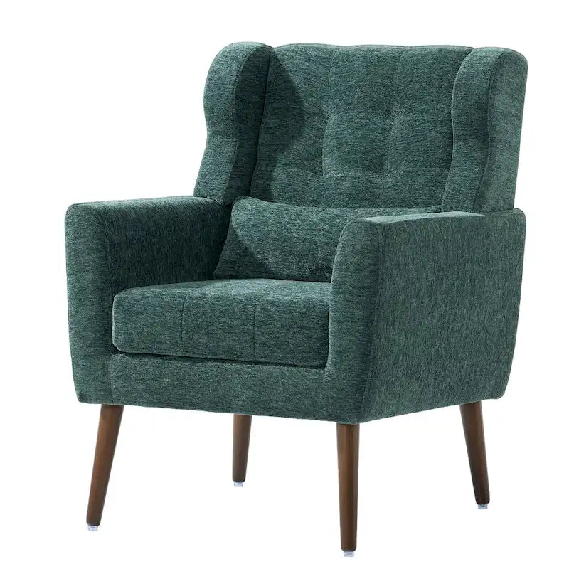 Fauteuil d'appoint en tissu chenille avec accoudoirs
