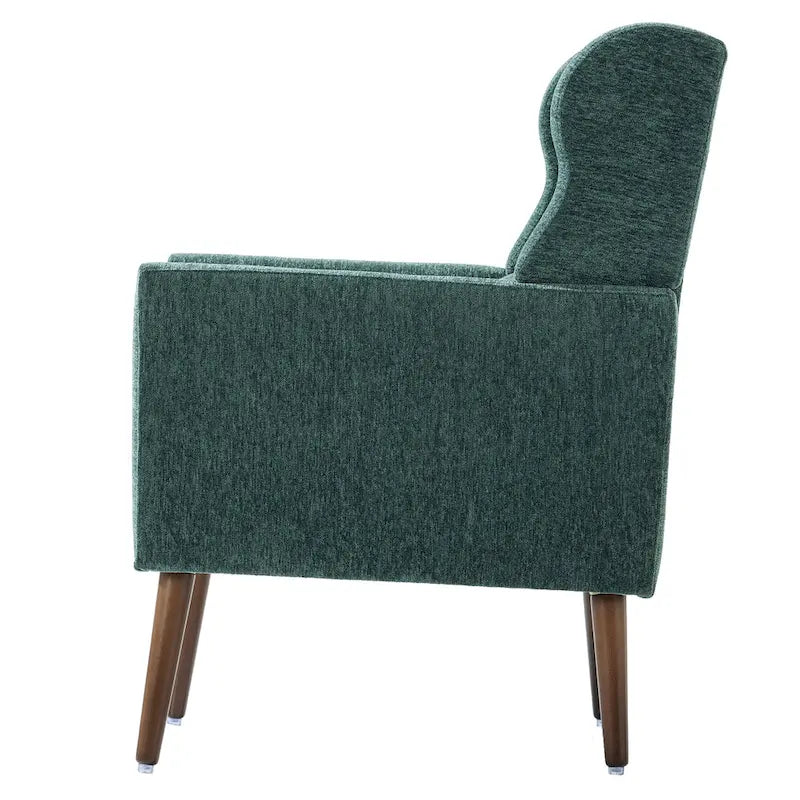 Fauteuil d'appoint en tissu chenille avec accoudoirs