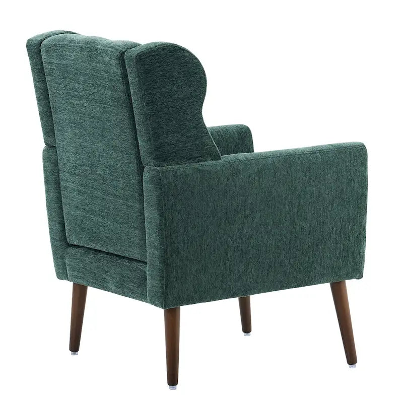 Fauteuil d'appoint en tissu chenille avec accoudoirs