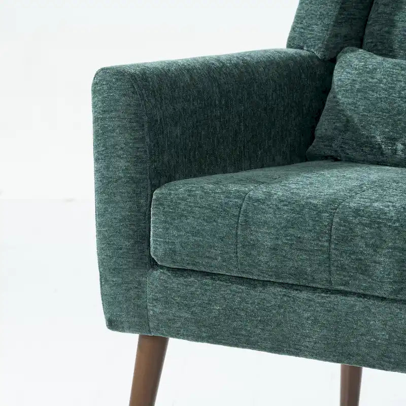 Fauteuil d'appoint en tissu chenille avec accoudoirs