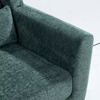 Fauteuil d'appoint en tissu chenille avec accoudoirs