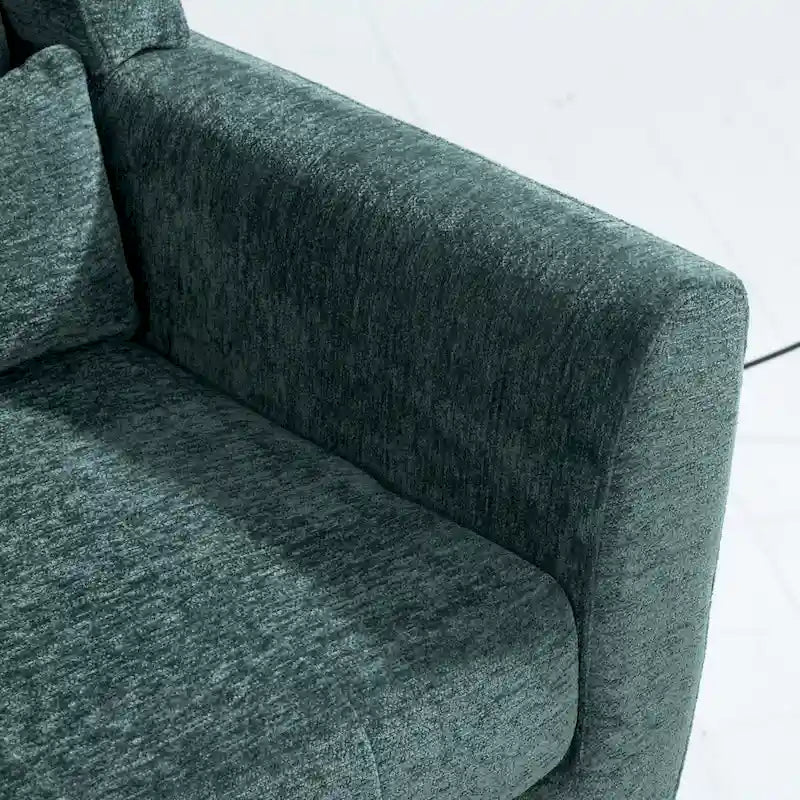 Fauteuil d'appoint en tissu chenille avec accoudoirs