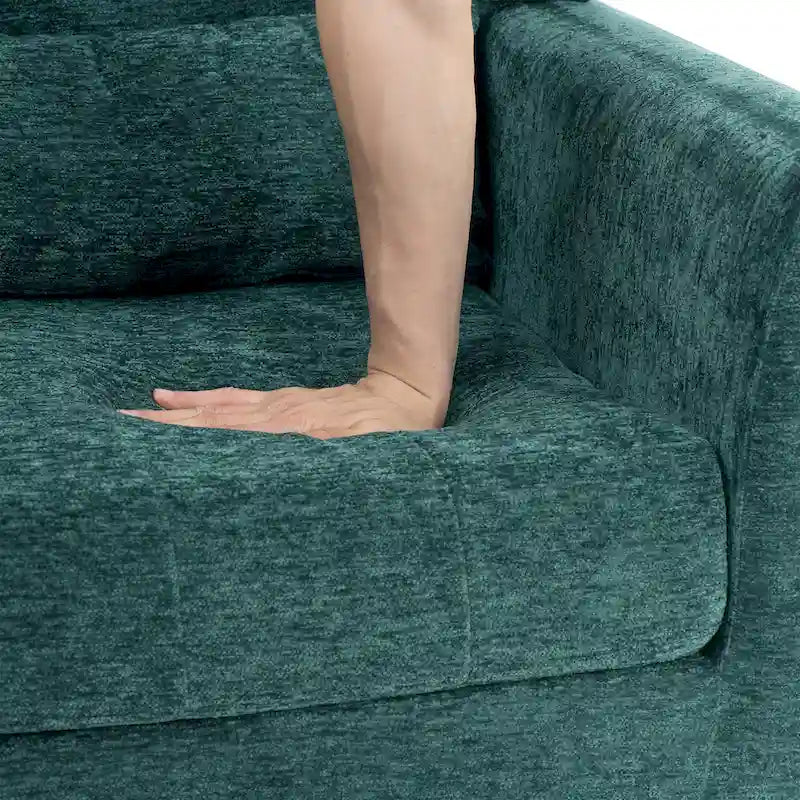 Fauteuil d'appoint en tissu chenille avec accoudoirs