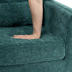 Fauteuil d'appoint en tissu chenille avec accoudoirs